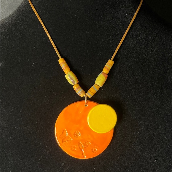 Clay Pendant Necklace Handmade by Me - Picture 3 of 5